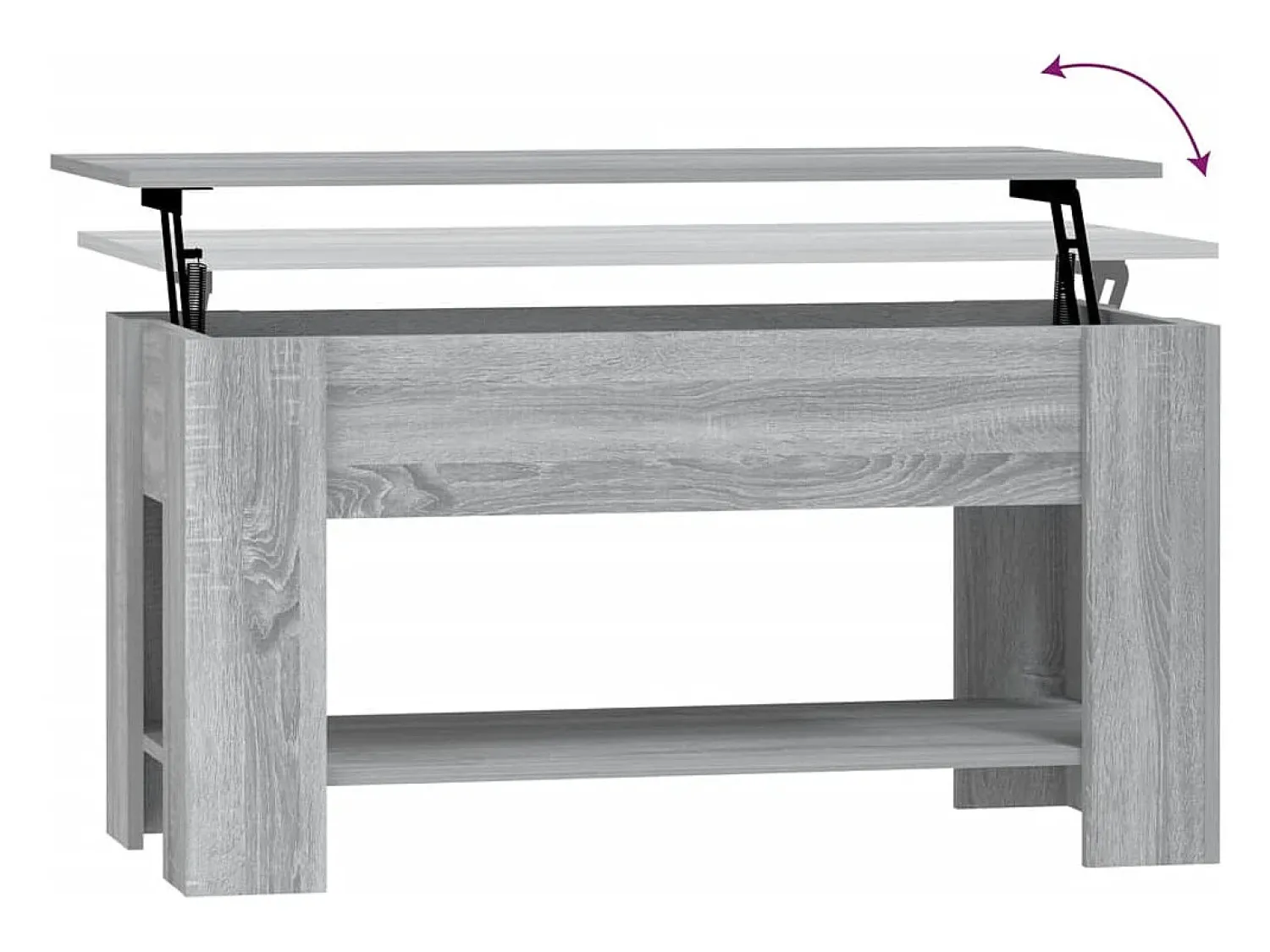 Mesa de centro | Mesa de apoio 101x49x52cm derivados de madeira sonoma^ Mesa De Centro