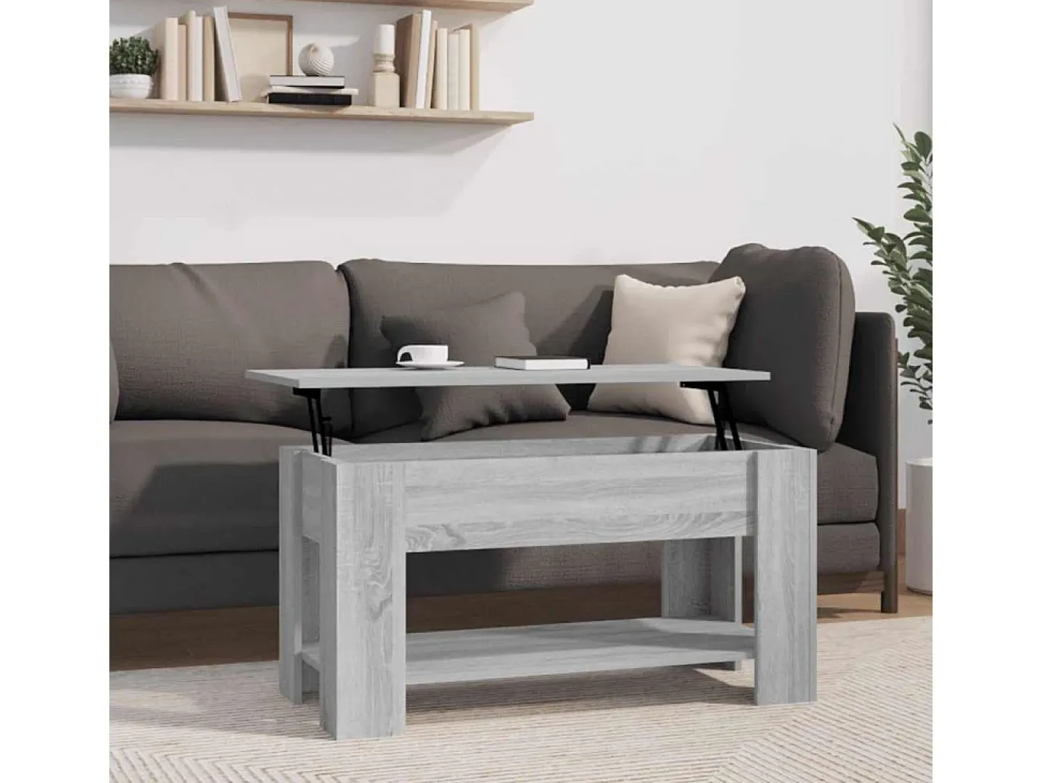 Mesa de centro | Mesa de apoio 101x49x52cm derivados de madeira sonoma^ Mesa De Centro