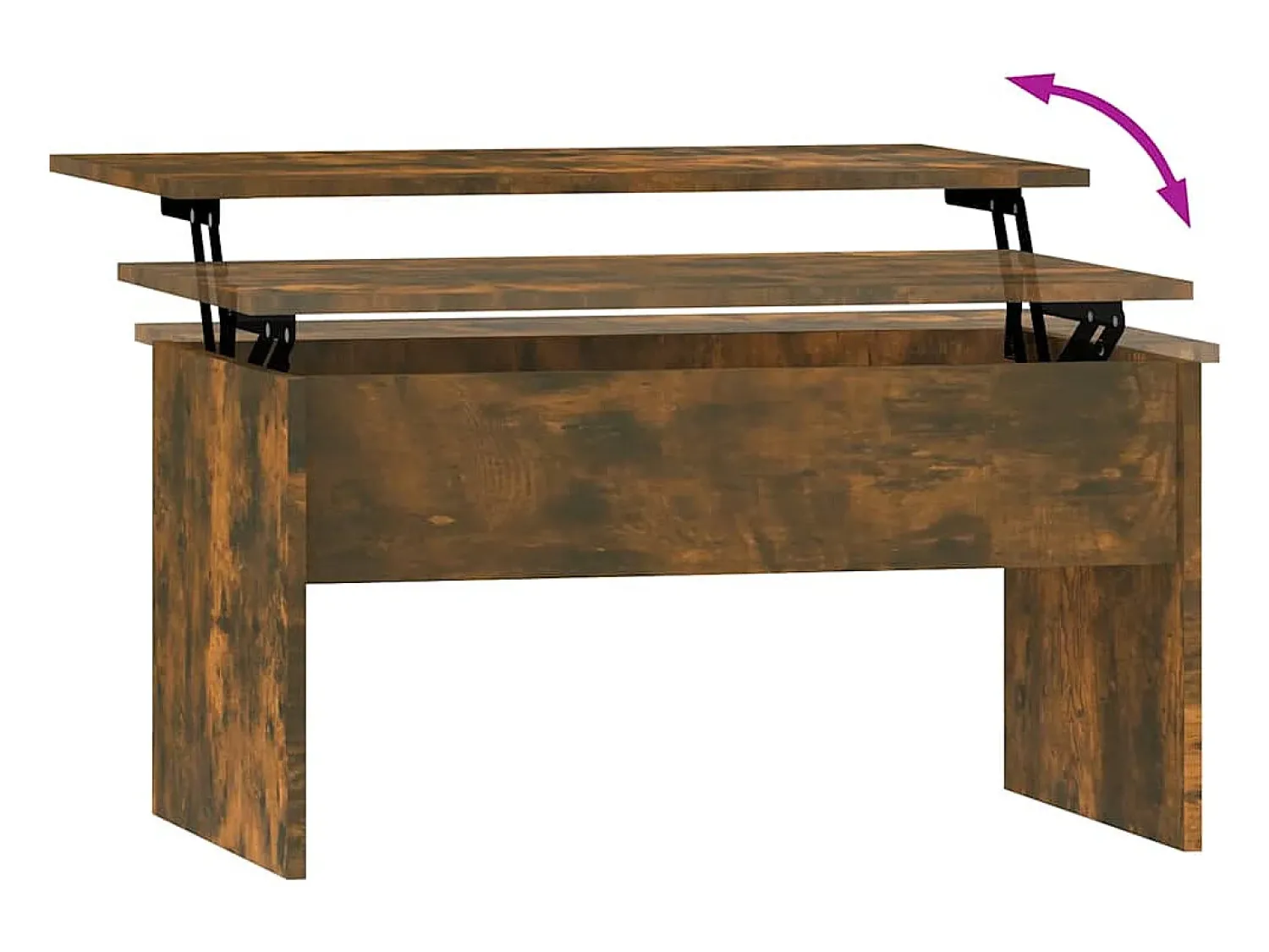 Mesa De Centro| Mesa de centro | Mesa de apoio 80x50.5x41.5cm madeira processada carvalho fumado Castanho