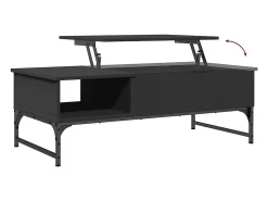 Mesa De Centro* Mesa de centro | Mesa de apoio 100x50x35 cm derivados de madeira/metal Preto
