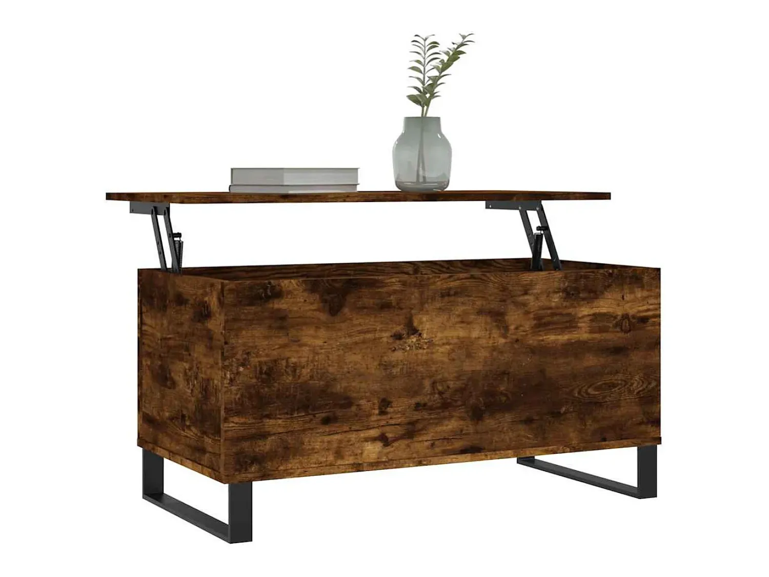 Mesa De Centro* Mesa de centro | Mesa de apoio 90x44.5x45 cm derivados madeira carvalho fumado Castanho