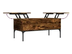 Mesa de centro | Mesa de apoio 100x50x45cm deriv. madeira/metal carvalho fumado^ Mesa De Centro