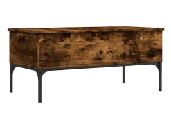Mesa de centro | Mesa de apoio 100x50x45cm deriv. madeira/metal carvalho fumado^ Mesa De Centro