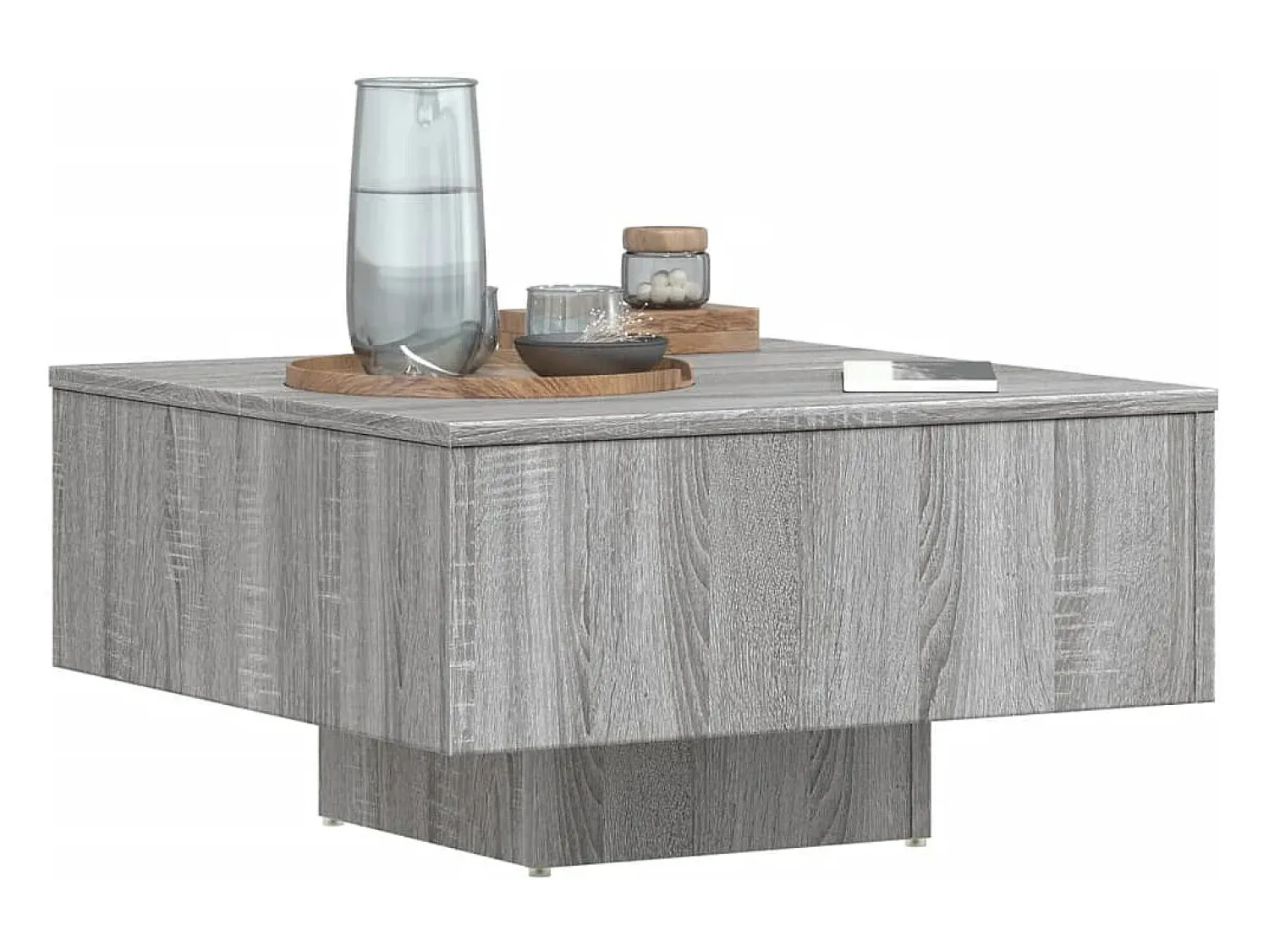 Mesa De Centro* Mesa de centro | Mesa de apoio 60x60x31.5 cm derivados de madeira cinza sonoma Cinzento