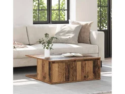 Discount Mesa de centro | Mesa de apoio com gaveta Madeira antiga 80x80x31 cm Castanho