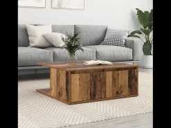 Discount Mesa de centro | Mesa de apoio com gaveta Madeira antiga 80x80x31 cm Castanho
