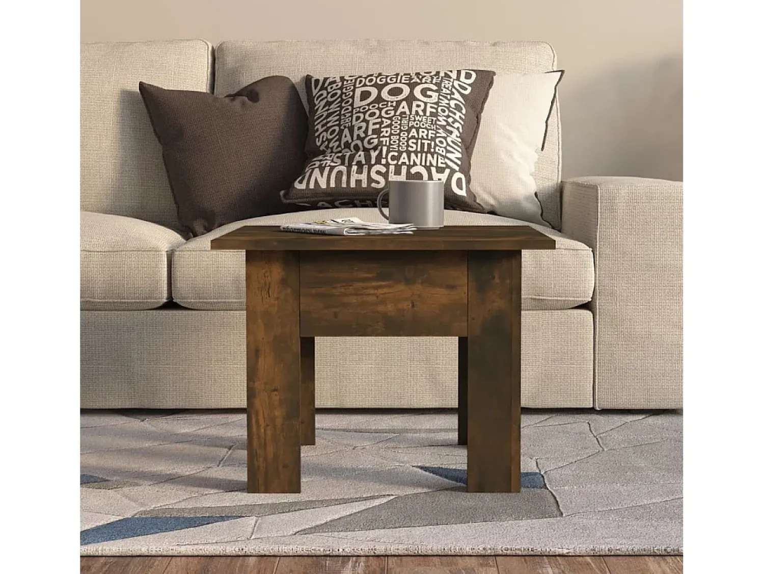 Online Mesa de centro | Mesa de apoio 55x55x42 cm aglomerado cor carvalho fumado Castanho