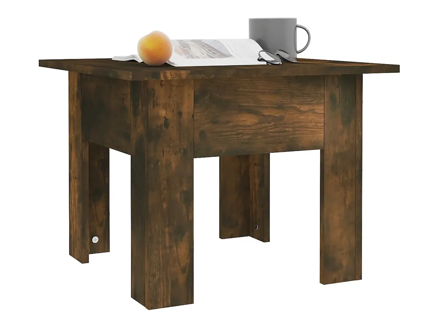 Online Mesa de centro | Mesa de apoio 55x55x42 cm aglomerado cor carvalho fumado Castanho