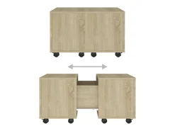 Outlet Mesa de centro | Mesa de apoio 60x60x38 cm derivados de madeira carvalho sonoma Castanho
