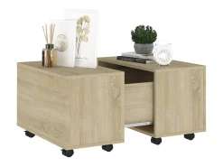 Outlet Mesa de centro | Mesa de apoio 60x60x38 cm derivados de madeira carvalho sonoma Castanho