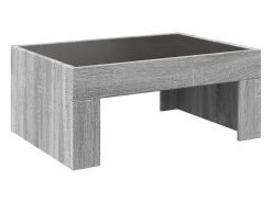 Mesa De Centro| Mesa de centro | Mesa de apoio luzes LED Infinity 70x50x30 cm sonoma Cinzento