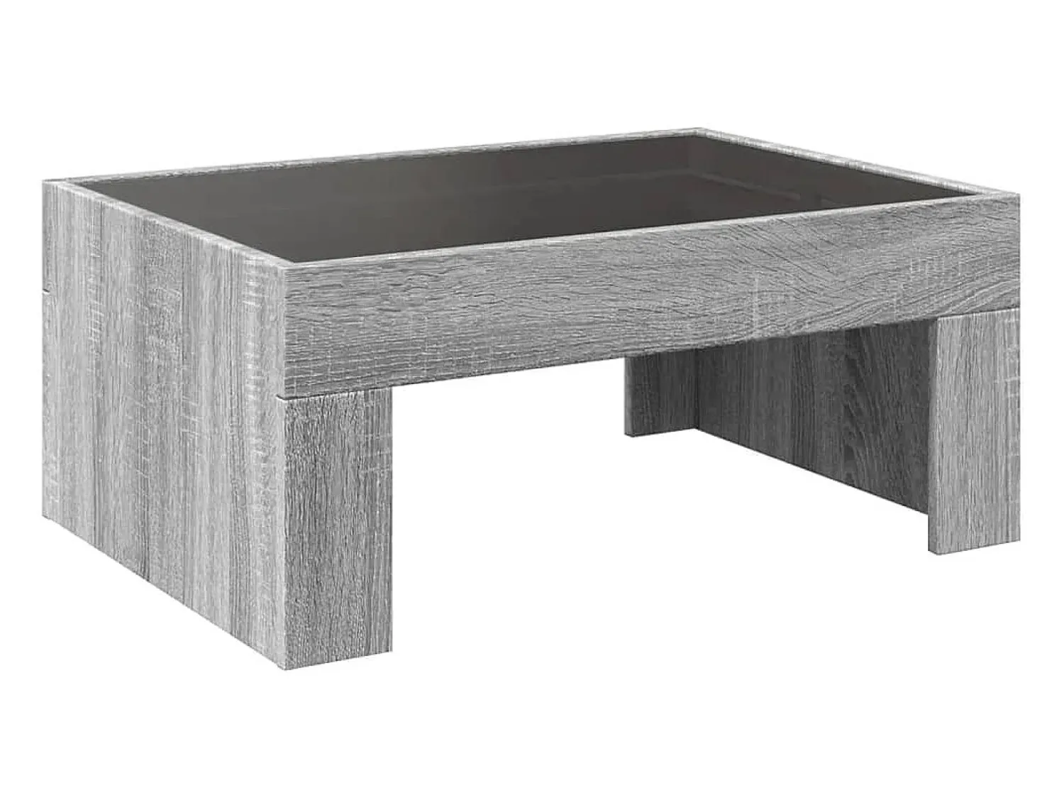Mesa De Centro| Mesa de centro | Mesa de apoio luzes LED Infinity 70x50x30 cm sonoma Cinzento
