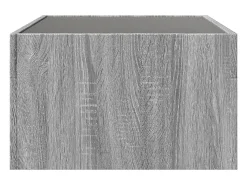 Mesa De Centro| Mesa de centro | Mesa de apoio luzes LED Infinity 70x50x30 cm sonoma Cinzento