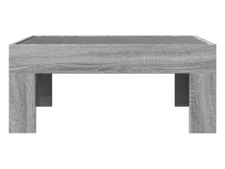 Mesa De Centro| Mesa de centro | Mesa de apoio luzes LED Infinity 70x50x30 cm sonoma Cinzento