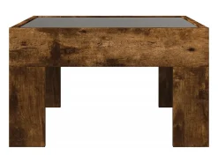 Mesa de centro | Mesa de apoio luzes LED Infinity 50x50x30 cm carvalho fumado^ Mesa De Centro