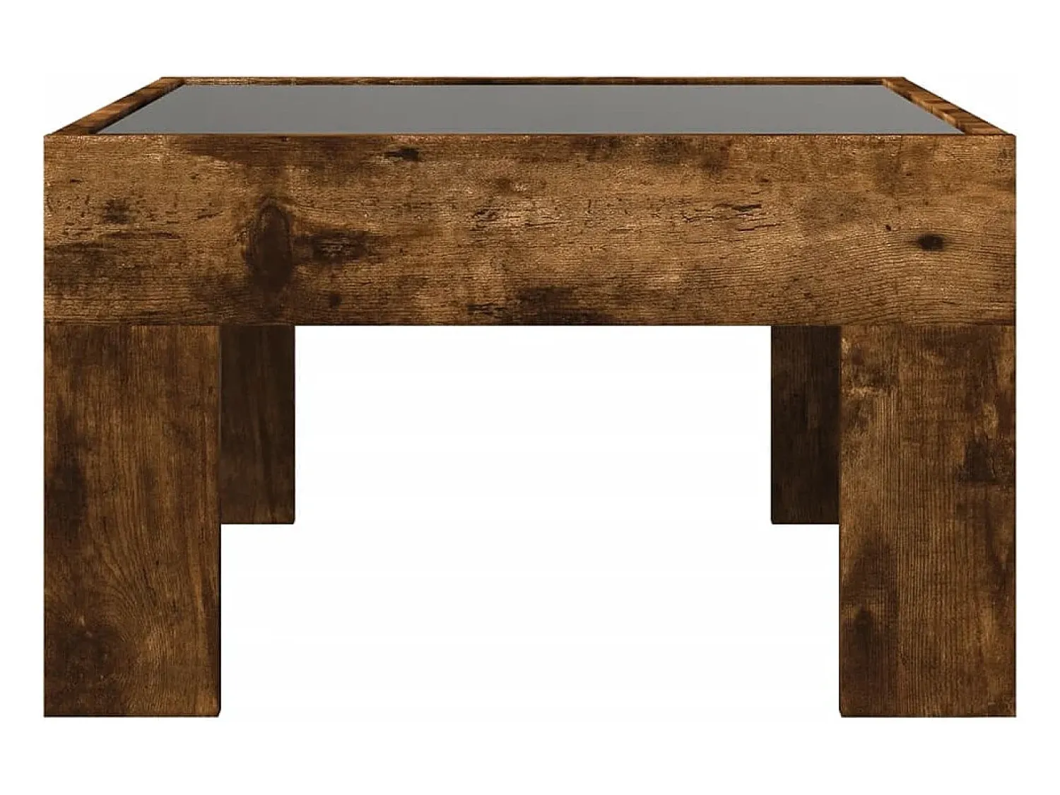 Mesa de centro | Mesa de apoio luzes LED Infinity 50x50x30 cm carvalho fumado^ Mesa De Centro