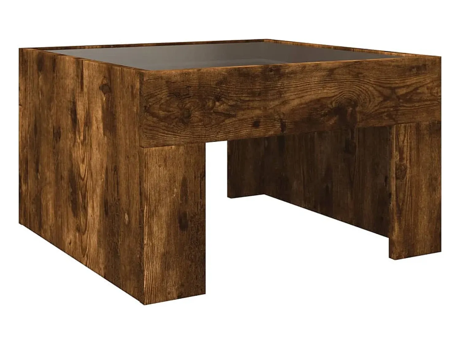 Mesa de centro | Mesa de apoio luzes LED Infinity 50x50x30 cm carvalho fumado^ Mesa De Centro