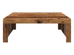 New Mesa de centro | Mesa de apoio | Mesa de café 100x100x35 cm deriv. de madeira madeira velha Castanho
