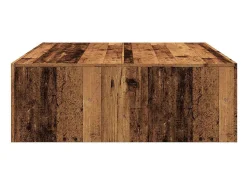 New Mesa de centro | Mesa de apoio | Mesa de café 100x100x35 cm deriv. de madeira madeira velha Castanho