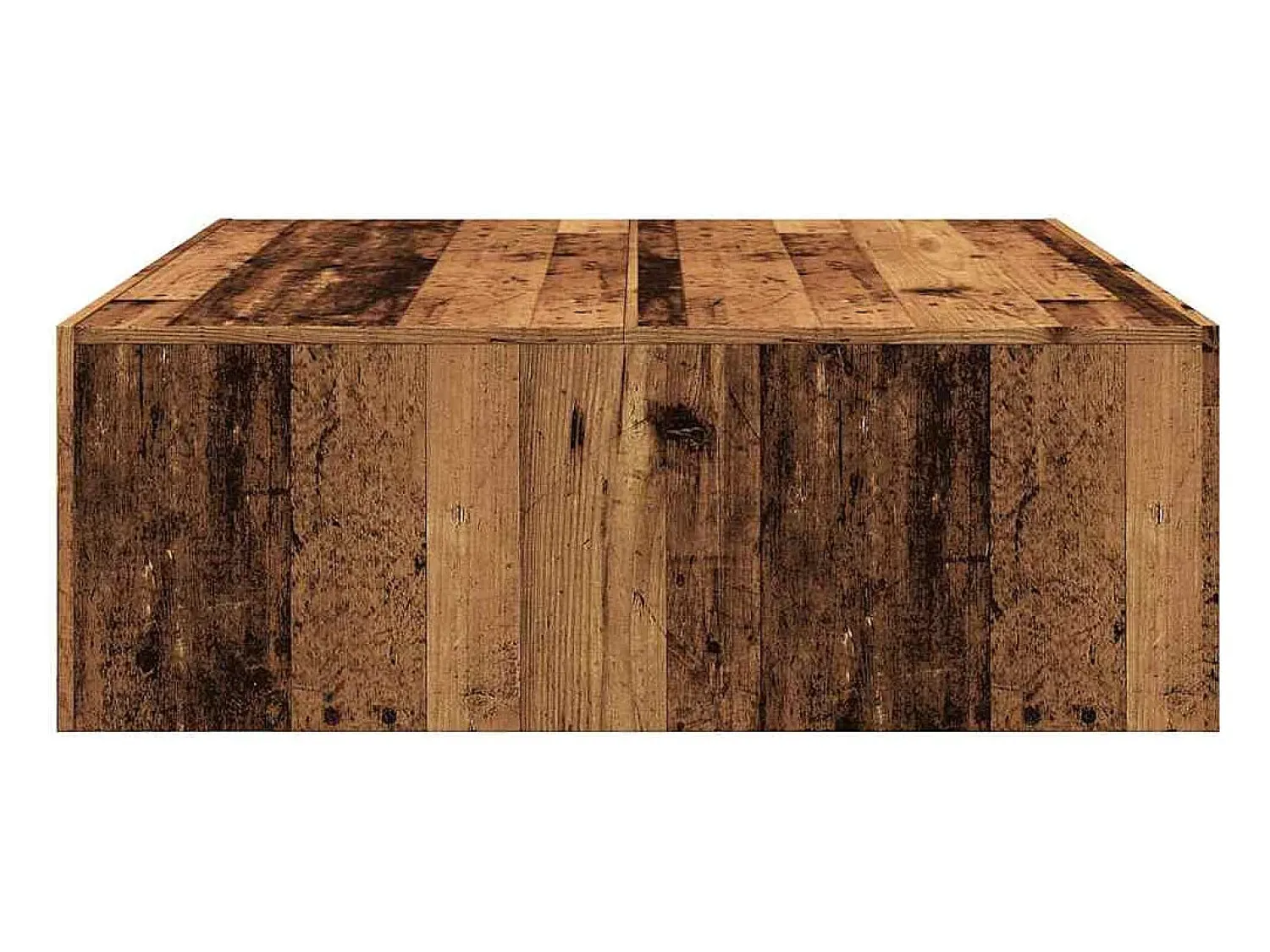 New Mesa de centro | Mesa de apoio | Mesa de café 100x100x35 cm deriv. de madeira madeira velha Castanho