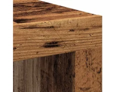 New Mesa de centro | Mesa de apoio | Mesa de café 100x100x35 cm deriv. de madeira madeira velha Castanho