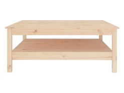 Discount Mesa de centro | Mesa de apoio | Mesa de café 100x100x40 cm madeira maciça de pinho Castanho