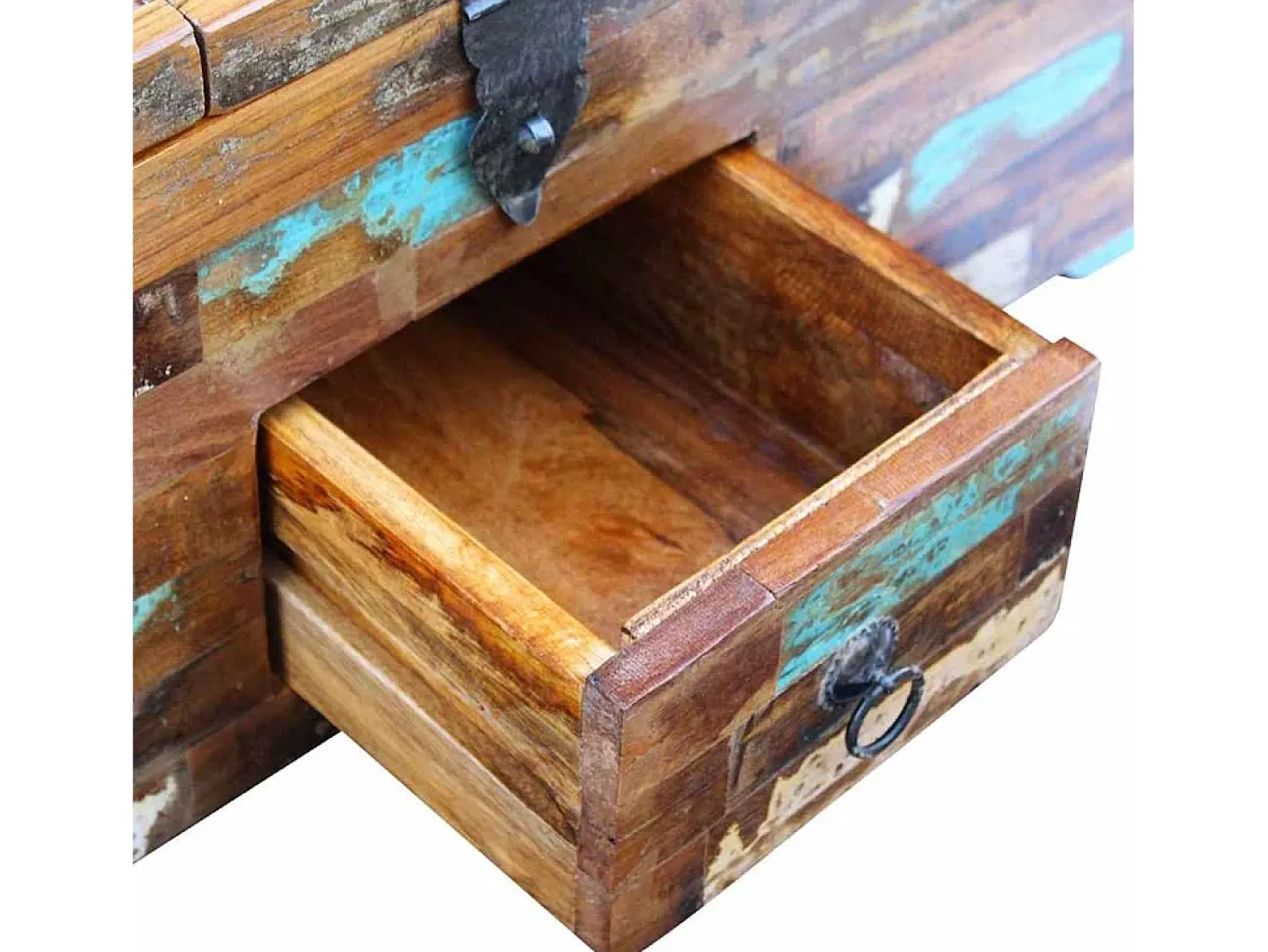 Mesa De Centro| Mesa de centro | Mesa de apoio | Mesa de centro baú/caixa 80x40x35cm madeira reciclada maciça Castanho