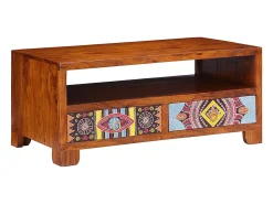 Mesa de centro | Mesa de apoio | Mesa de café 90x50x40 cm madeira de acácia maciça^ Mesa De Centro
