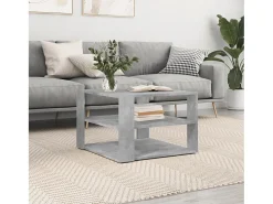 Mesa de centro | Mesa de apoio 59.5x59.5x40 cm derivados madeira cinza-cimento^ Mesa De Centro
