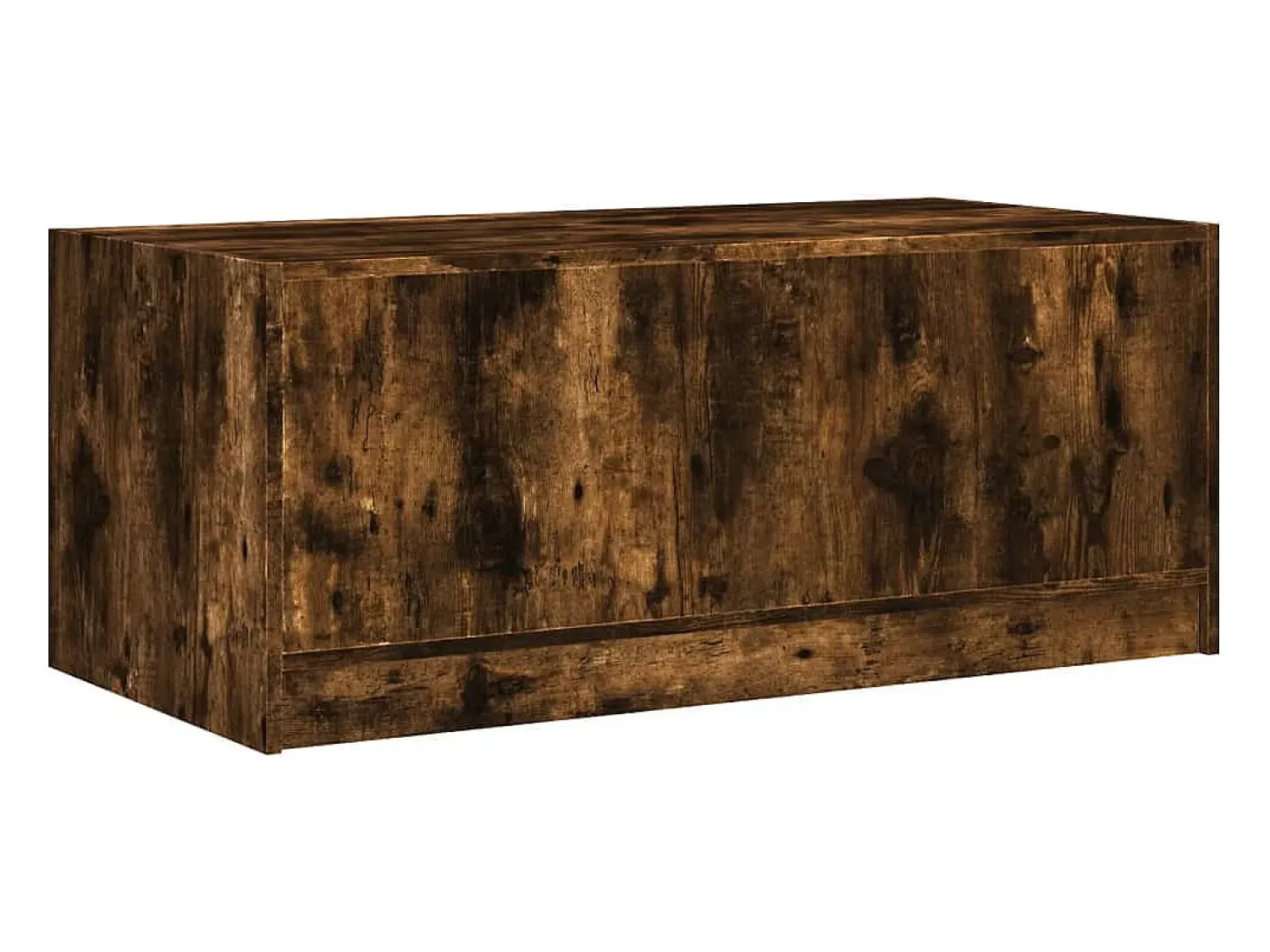 Best Mesa de centro | Mesa de apoio | Mesa de café c/ portas de vidro 102x50x42 cm carvalho fumado Castanho