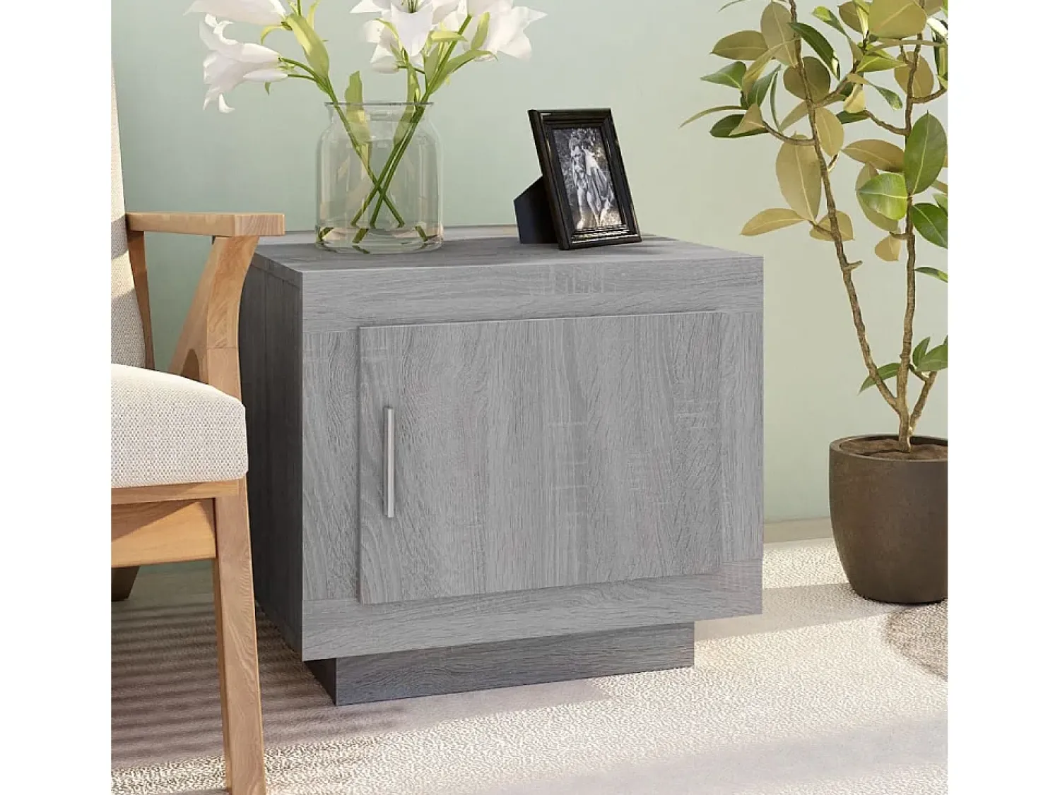Outlet Mesa de centro | Mesa de apoio 51x50x45 cm derivados de madeira sonoma Cinzento