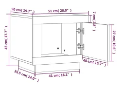 Outlet Mesa de centro | Mesa de apoio 51x50x45 cm derivados de madeira sonoma Cinzento