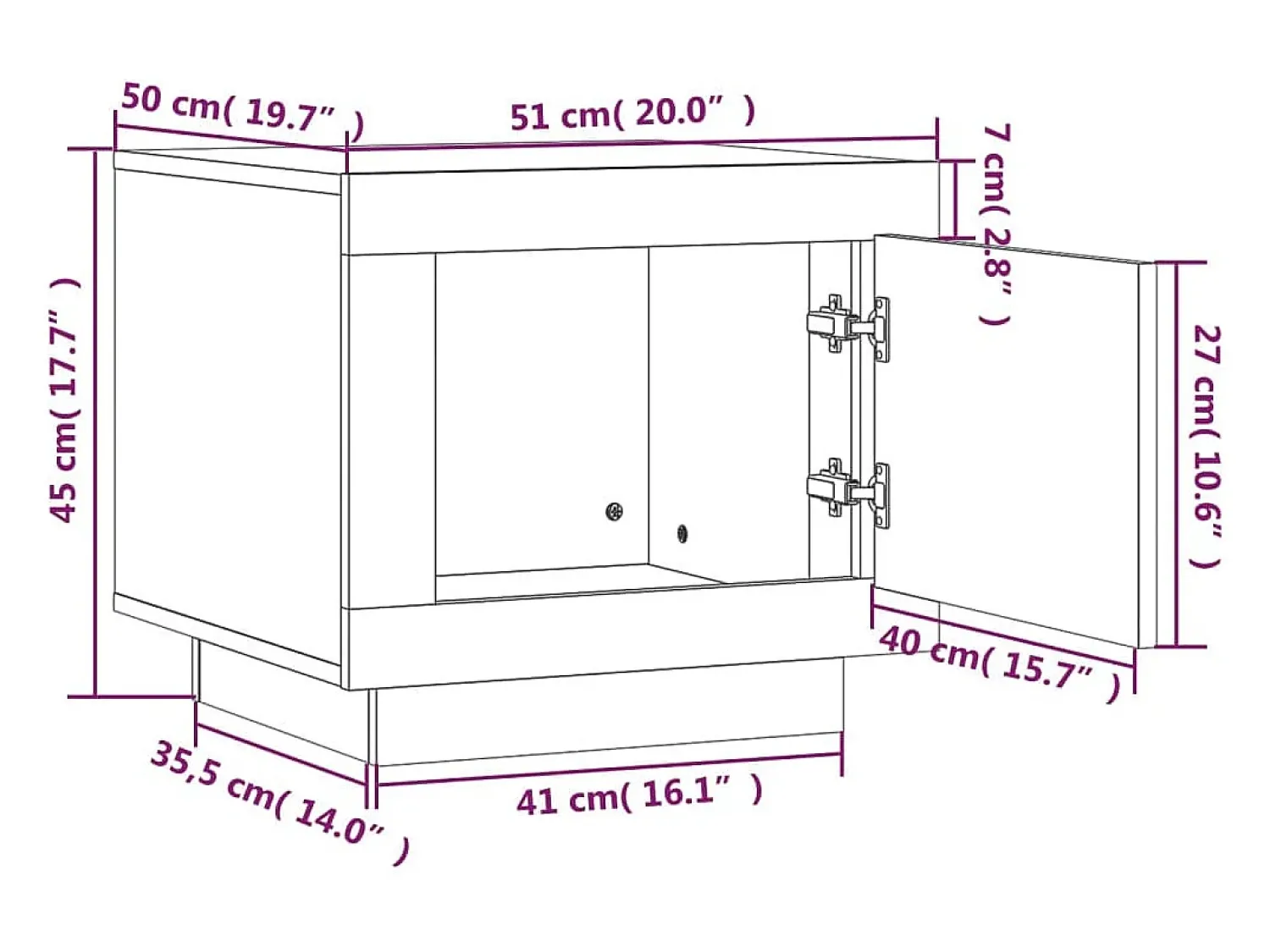 Outlet Mesa de centro | Mesa de apoio 51x50x45 cm derivados de madeira sonoma Cinzento