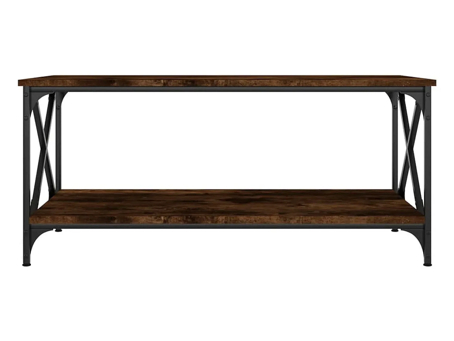 Mesa De Centro* Mesa de centro | Mesa de apoio 100x50x45cm deriv. madeira/ferro carvalho fumado Castanho