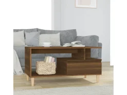Mesa De Centro| Mesa de centro | Mesa de apoio 90x49x45 cm derivados de madeira carvalho Castanho