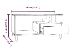 Mesa De Centro| Mesa de centro | Mesa de apoio 90x49x45 cm derivados de madeira carvalho Castanho