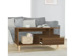 Mesa De Centro| Mesa de centro | Mesa de apoio 90x49x45 cm derivados de madeira carvalho Castanho