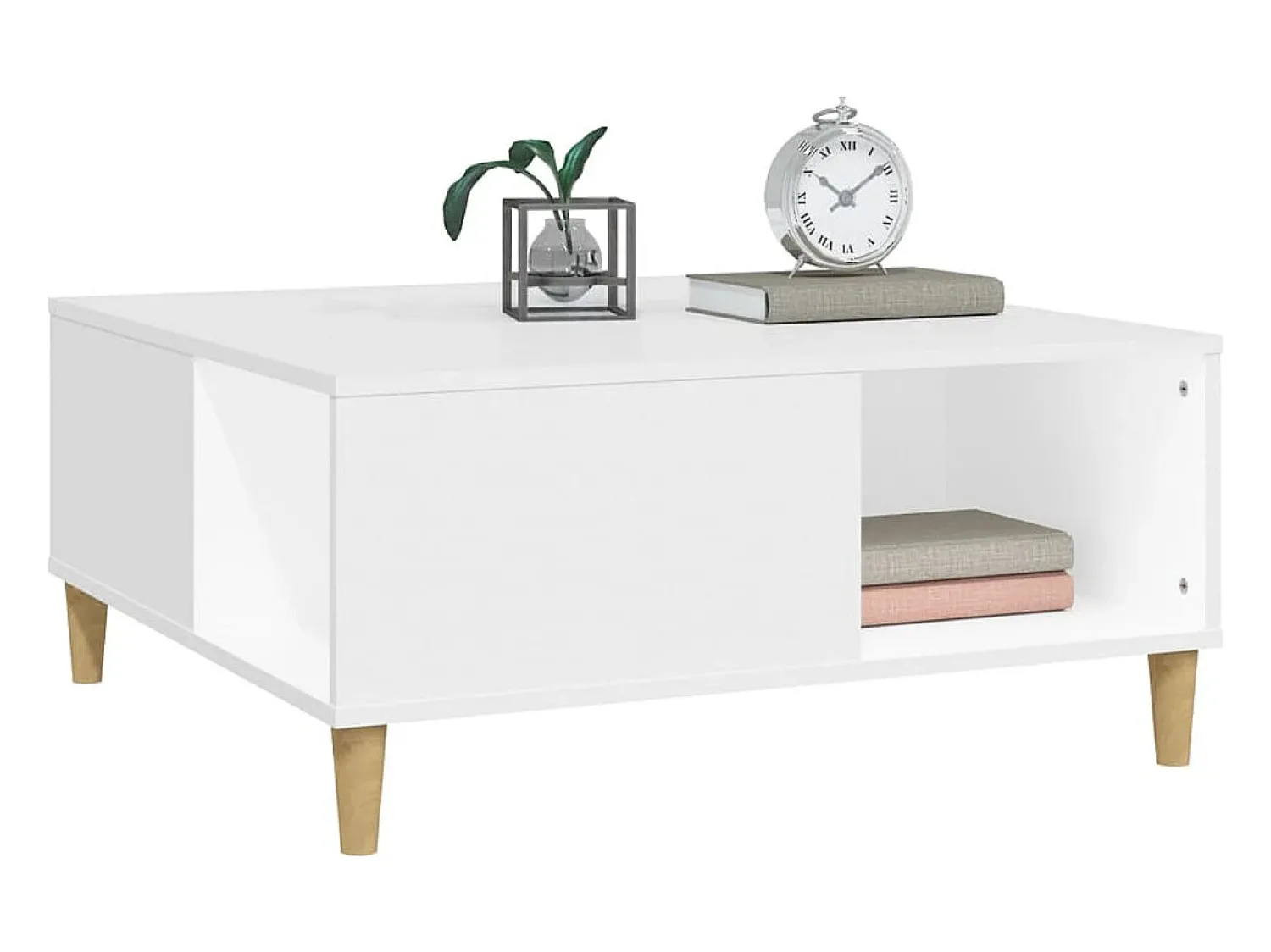 Mesa De Centro| Mesa de centro | Mesa de apoio 80x80x36.5 cm derivados de madeira Branco