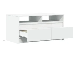Mesa De Centro| Mesa de centro | Mesa de apoio com luzes LED derivados de madeira Branco