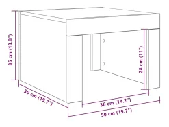 New Mesa de centro | Mesa de apoio 50x50x35 cm derivados de madeira carvalho sonoma Castanho