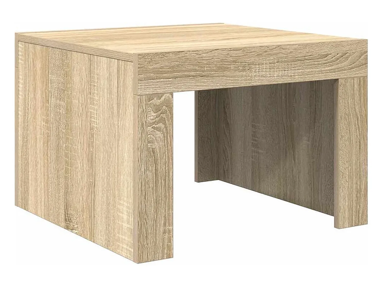 New Mesa de centro | Mesa de apoio 50x50x35 cm derivados de madeira carvalho sonoma Castanho