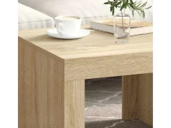 New Mesa de centro | Mesa de apoio 50x50x35 cm derivados de madeira carvalho sonoma Castanho