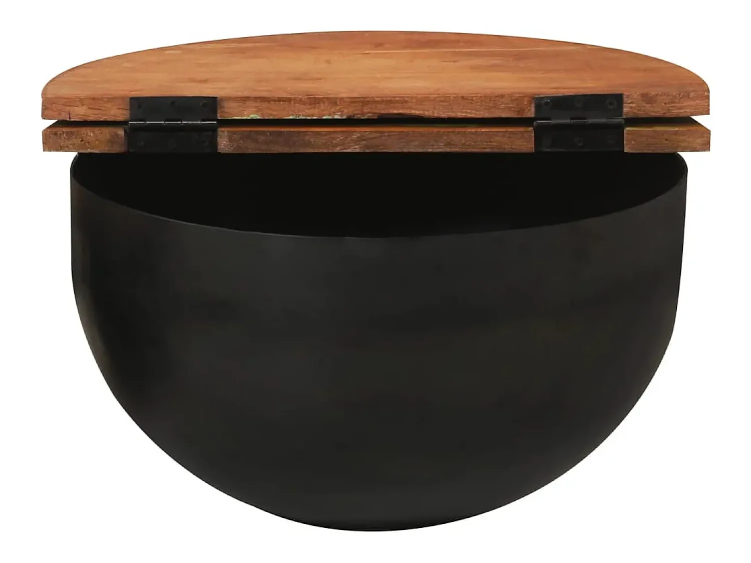 Clearance Mesa de centro | Mesa de apoio 50x27 cm madeira recuperada maciça Preto