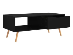 Hot Mesa de centro | Mesa de apoio 100x49.5x43 cm derivados de madeira Preto