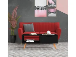Hot Mesa de centro | Mesa de apoio 100x49.5x43 cm derivados de madeira Preto
