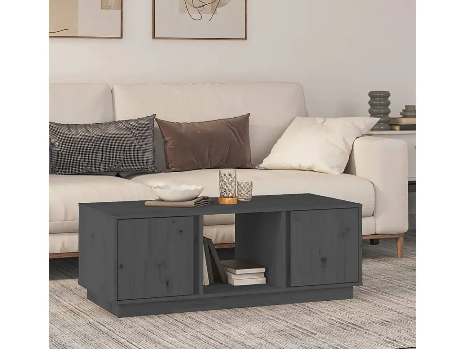 Mesa de centro | Mesa de apoio 110x50x40 cm madeira de pinho maciça^ Mesa De Centro