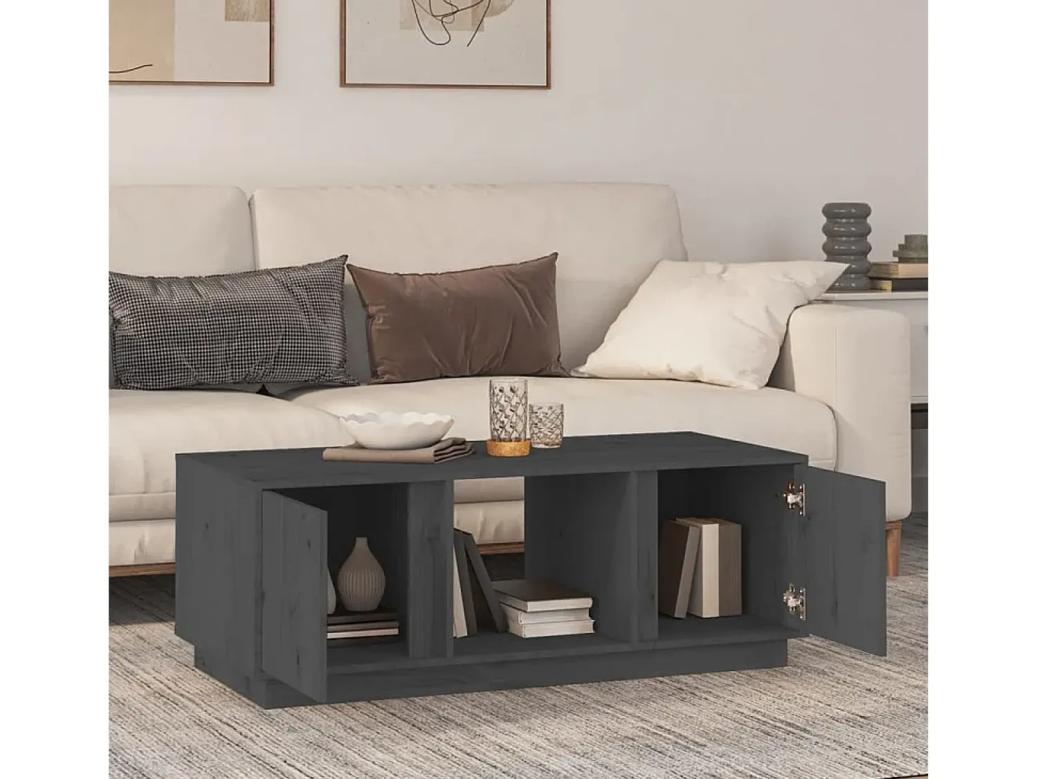 Mesa de centro | Mesa de apoio 110x50x40 cm madeira de pinho maciça^ Mesa De Centro