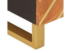 Mesa De Centro* Mesa de centro | Mesa de apoio 80x50x40 cm mangueira maciça e preto Castanho
