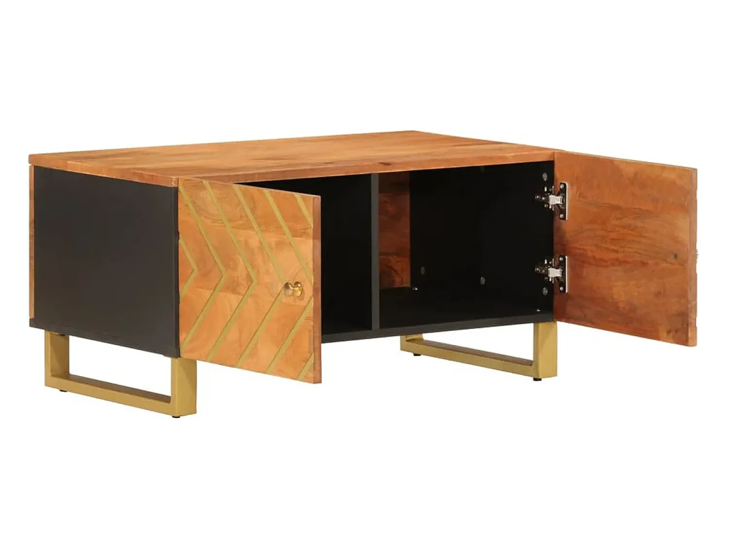 Mesa De Centro* Mesa de centro | Mesa de apoio 80x50x40 cm mangueira maciça e preto Castanho