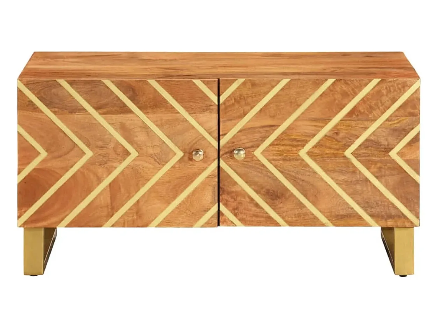 Mesa De Centro* Mesa de centro | Mesa de apoio 80x50x40 cm mangueira maciça e preto Castanho